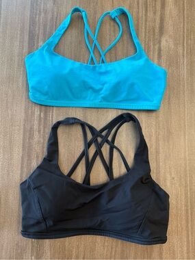 lululemon athletica Crisscross Back Sports Bras - Teal & Black